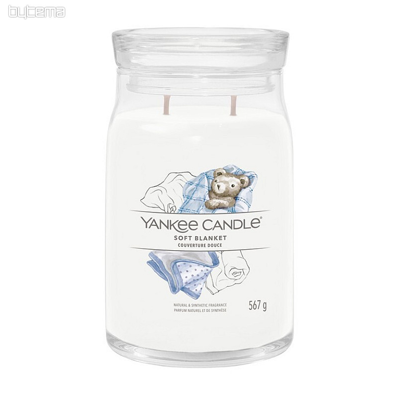 świeca zapachowa YANKEE CANDLE SOFT BLANKET szkło duże 2 Knoty