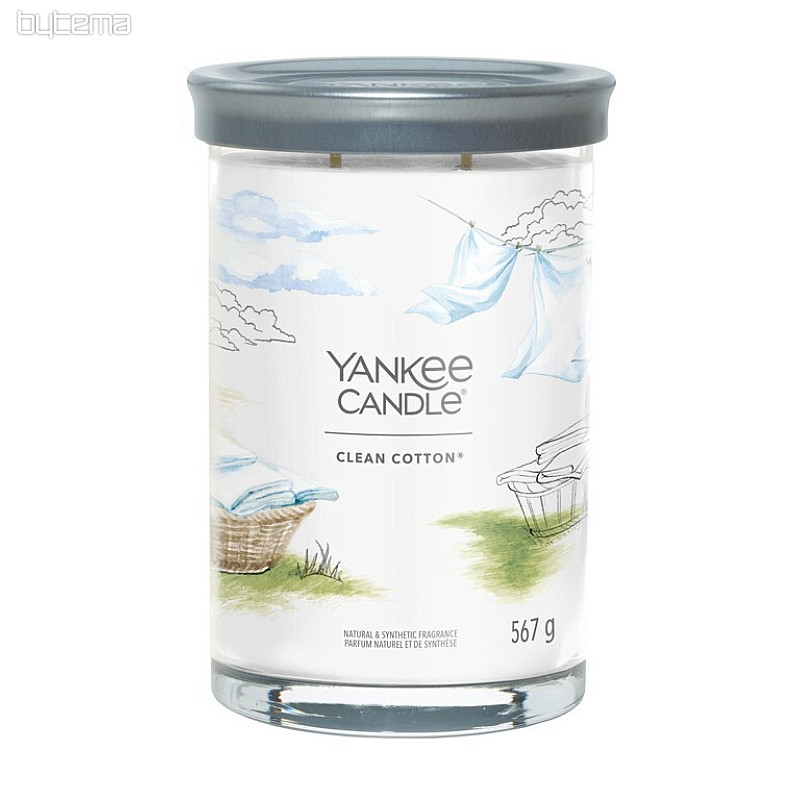 świeczka zapachowa YANKEE CANDLE CLEAN COTTON TUMBER DUŻA 2 KNOTY