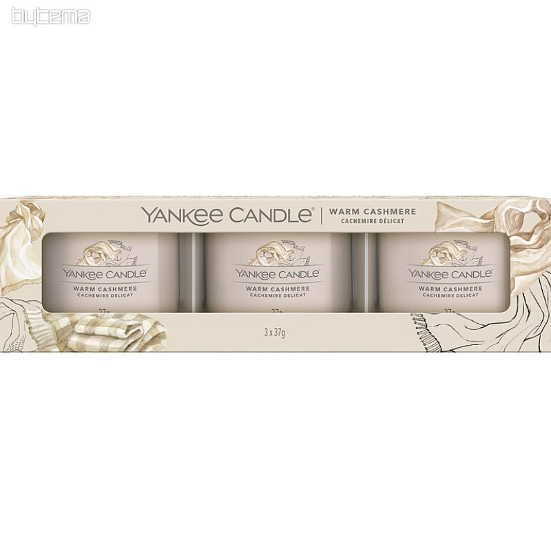 świeczka zapachowa YANKEE CANDLE WARM CASHMERE KOMPLET 3 sztuk