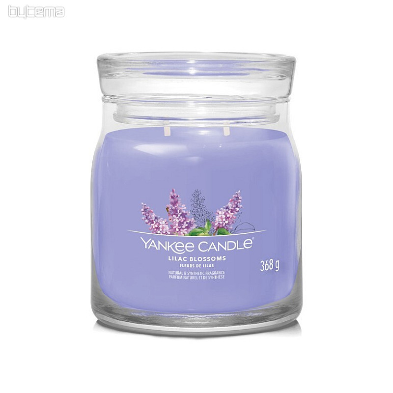 świeczka YANKEE CANDLE zapach LILAC BLOSSOMS GLASS MEDIUM 2 knoty