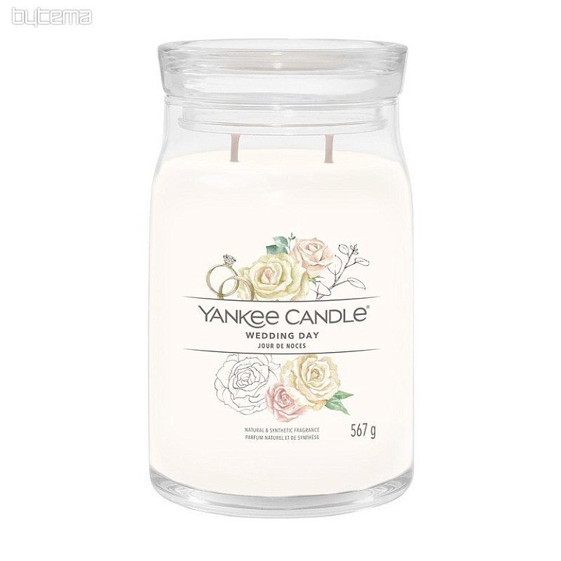 świeca zapach YANKEE CANDLE DZIEŃ ŚLUBU SZKŁO DUŻE 2 knoty