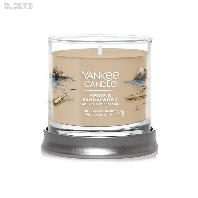 świeczka YANKEE CANDLE o zapachu AMBER i SANDALWOOD TUMBER SMALL