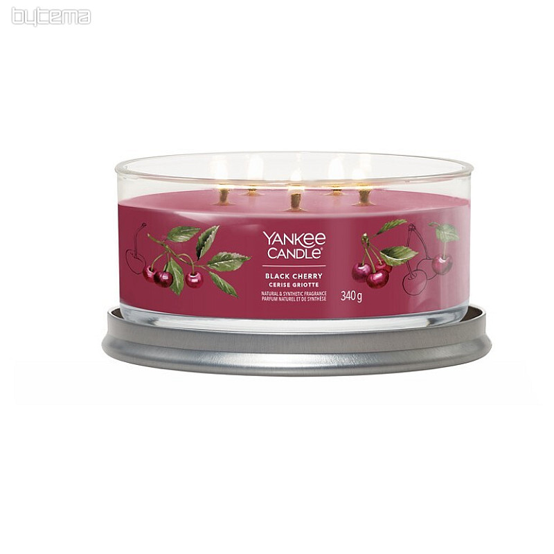 świeczka zapachowa YANKEE CANDLE BLACK CHERRY TUMBER MEDIUM 5 knotów