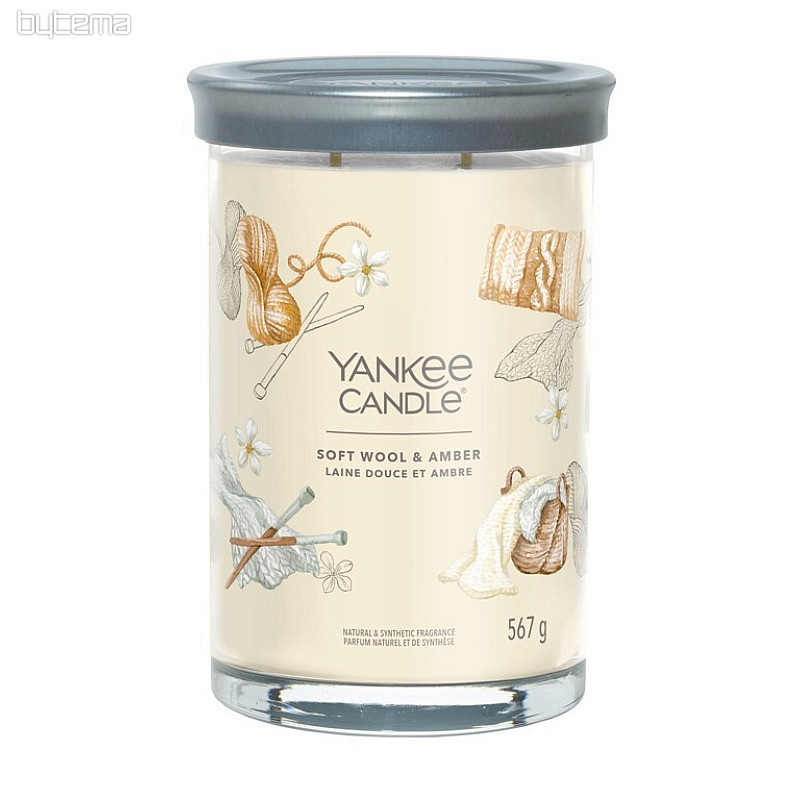 świeca zapachowa YANKEE CANDLE SOFT WOOL i AMBER TUMBER LARGE