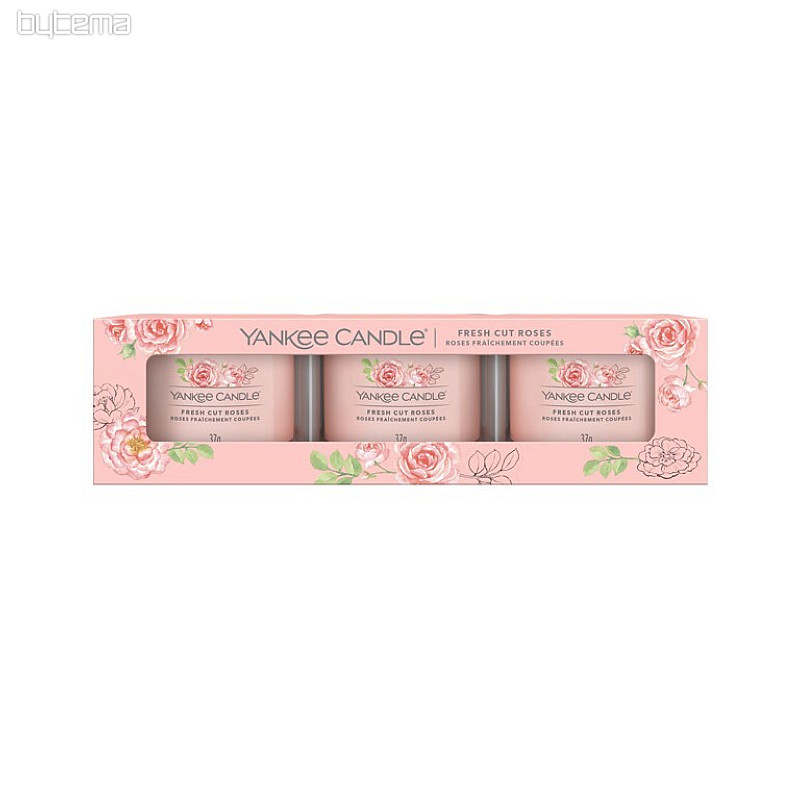 świeczka zapachowa YANKEE CANDLE FRESH CUT ROSES KOMPLET 3 sztuk