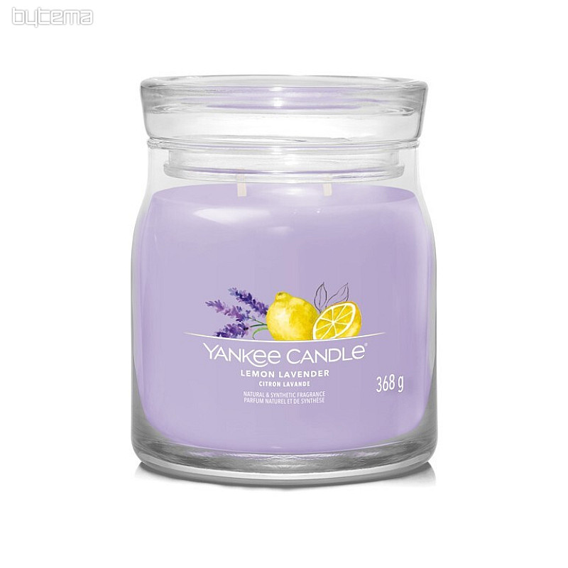 YANKEE CANDLE - LEMON LAVENDER GLASS MEDIUM 2 knoty