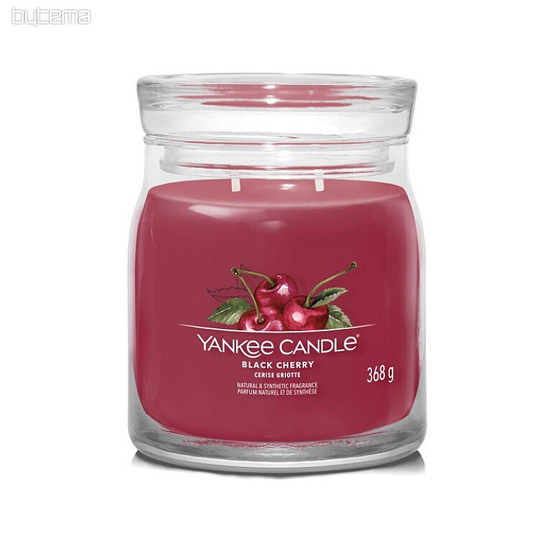 YANKEE CANDLE - SZKŁO CZARNE WIŚNI ŚREDNIE 2 knoty