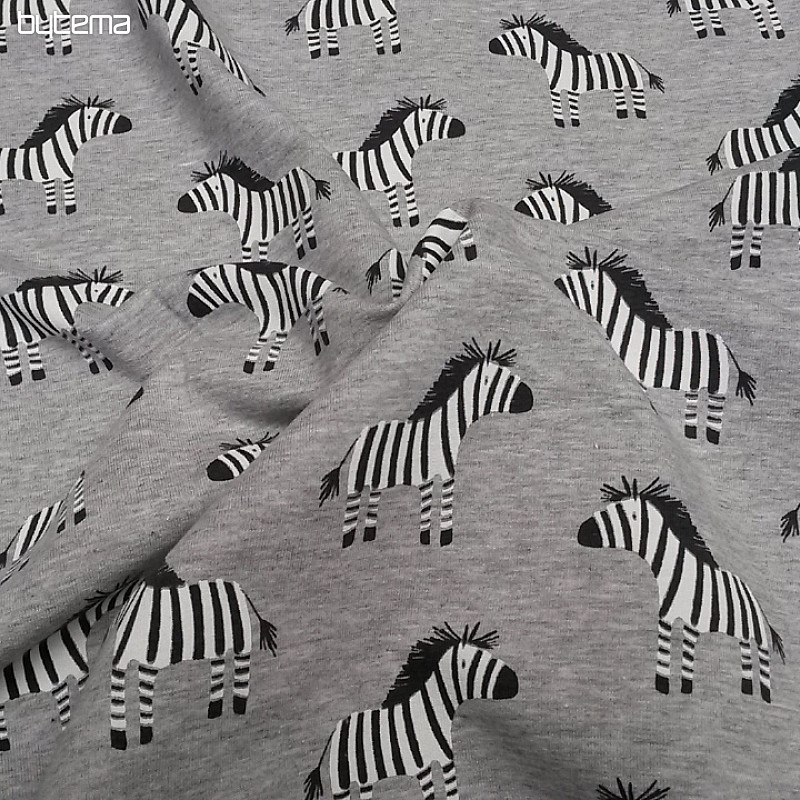 Dzianina bawełniana ZEBRA szara