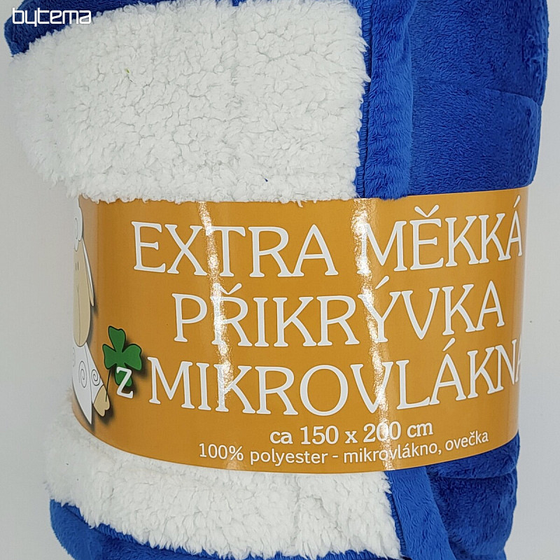 koc z mikrofibry EXTRA SOFT SHEEP szwy niebieskie