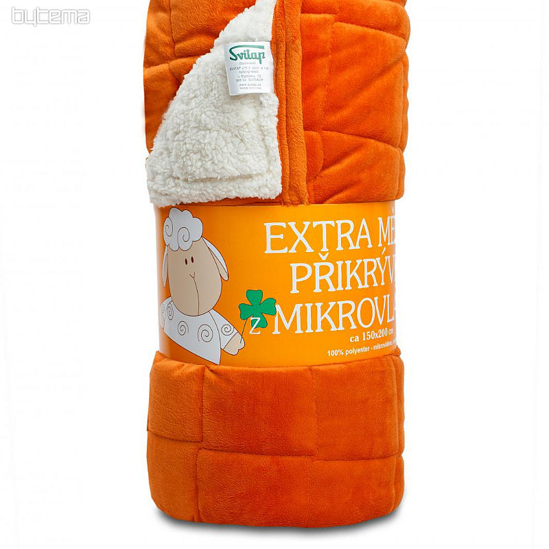 koc z mikrofibry EXTRA SOFT SHEEP ścieg pomarańczowy