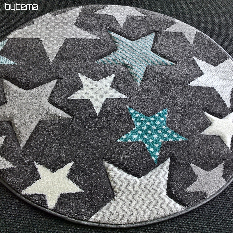 Okrągły dywan dla dzieci PASTEL Gwiazdy