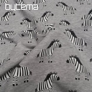 Dzianina bawełniana ZEBRA szara