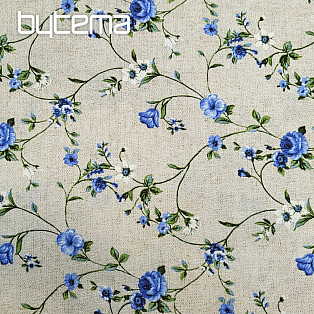 Tkanina dekoracyjna Kwiaty RAME niebieska